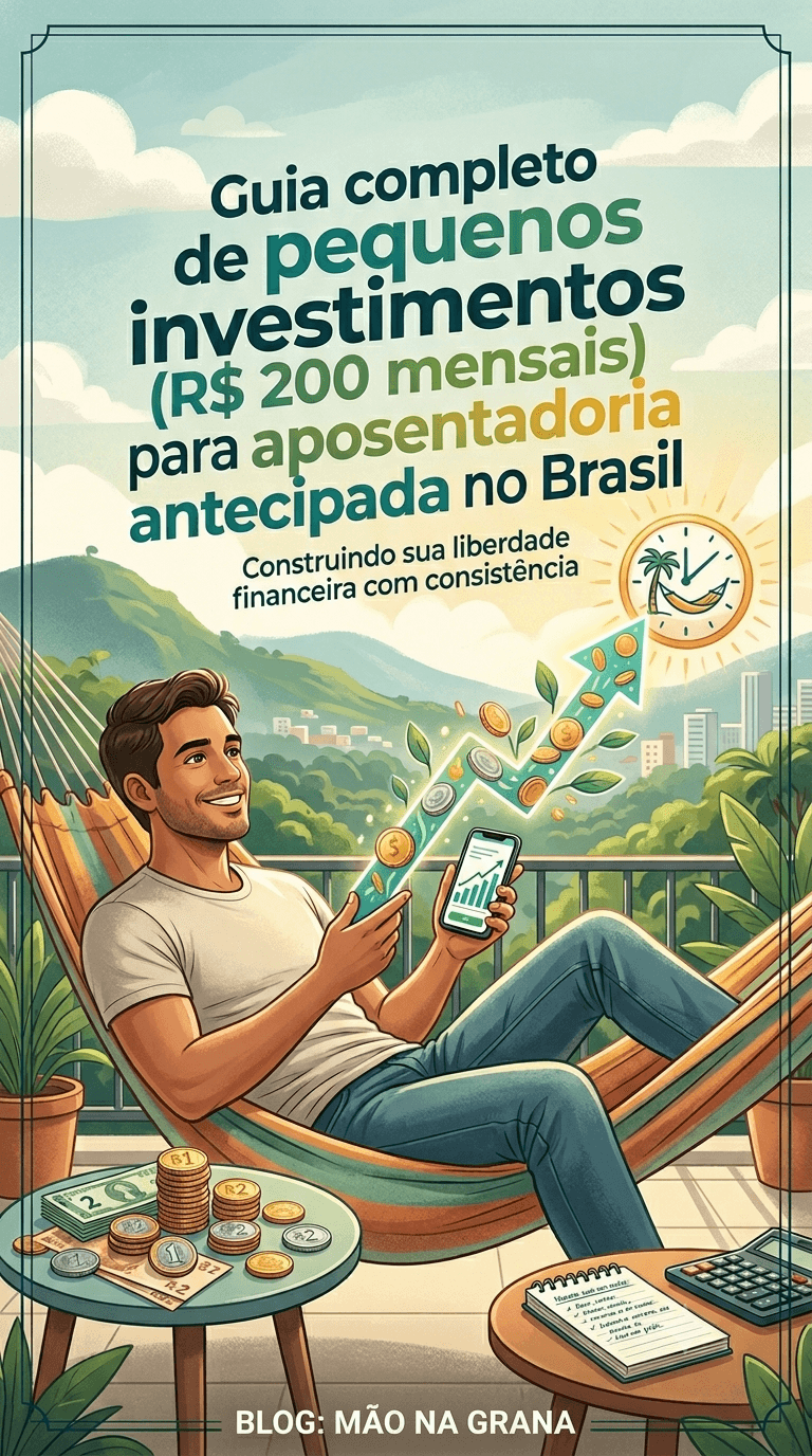 Como investir R$ 200 por mês e se aposentar antes dos 60: guia completo para iniciantes