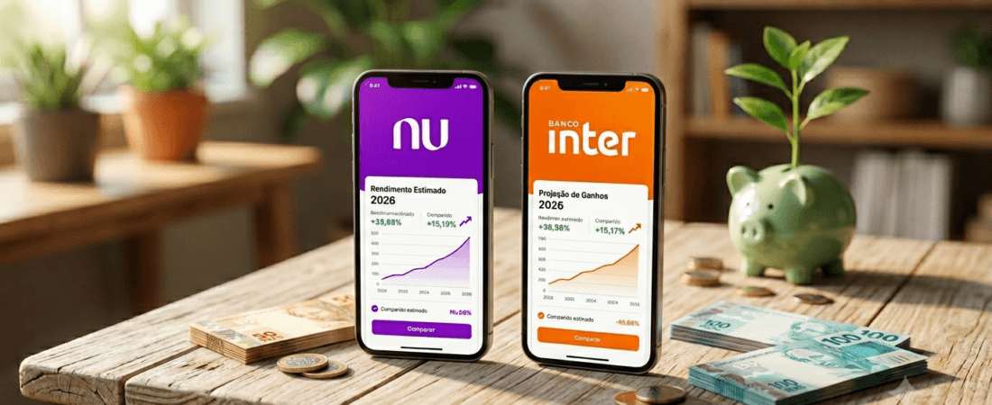 Nubank ou Inter para Investimentos em 2026: Qual Rende Mais?