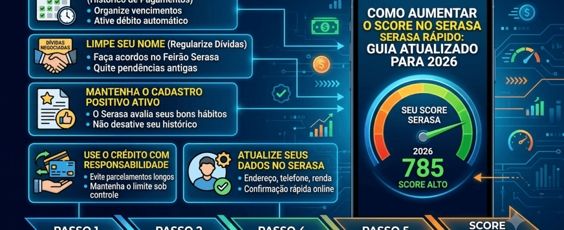 Como Aumentar o Score no Serasa Rápido (Guia Atualizado para 2026)