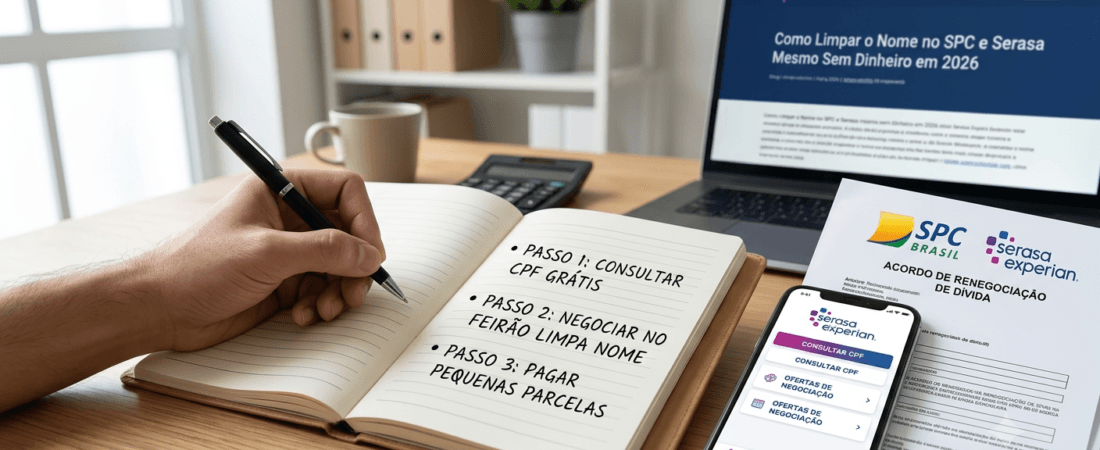 Como Limpar o Nome no SPC e Serasa Mesmo Sem Dinheiro em 2026
