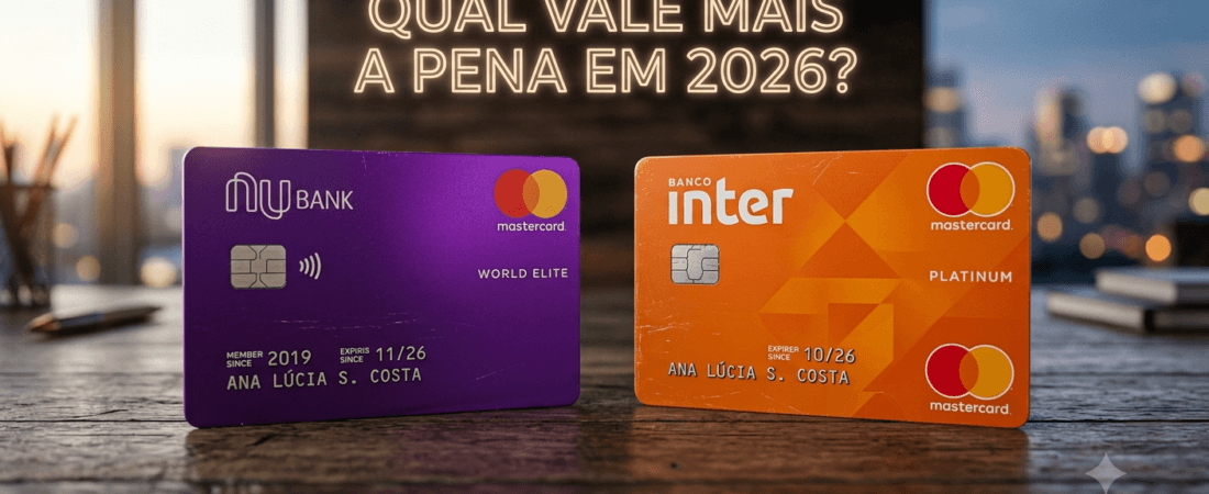 Cartão Nubank ou Inter em 2026: Qual Vale Mais a Pena? Comparativo Completo