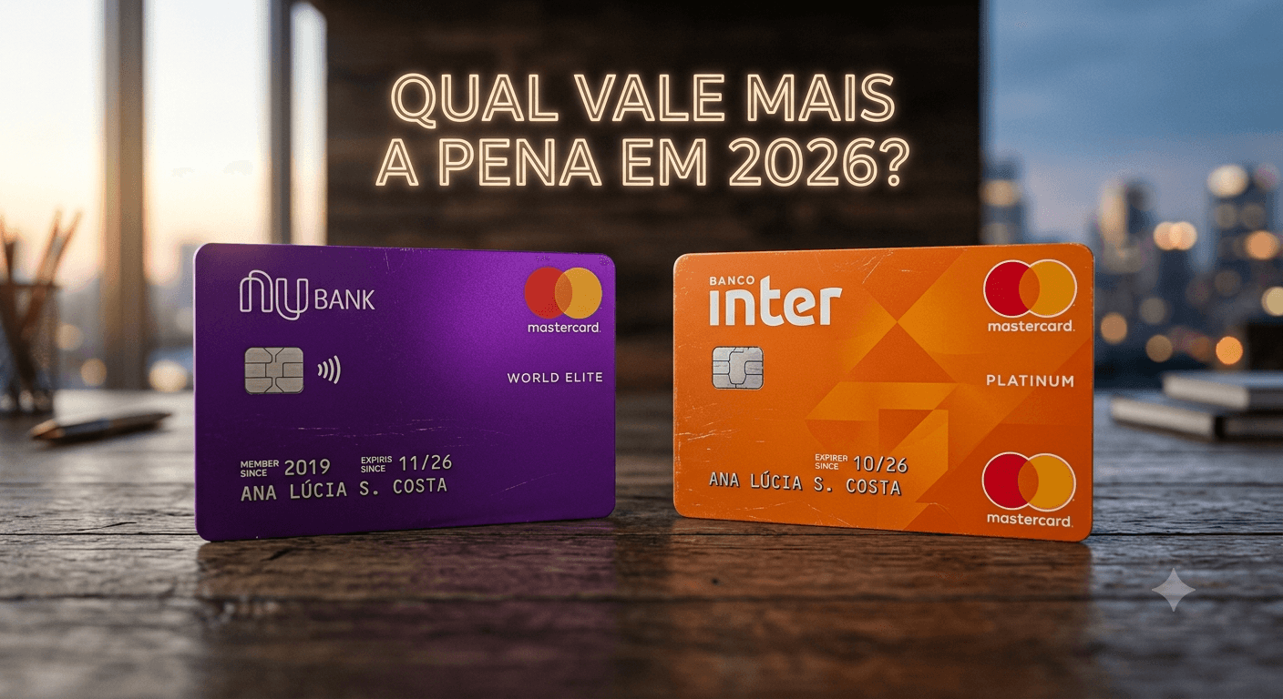 Cartão Nubank ou Inter em 2026: Qual Vale Mais a Pena? Comparativo Completo