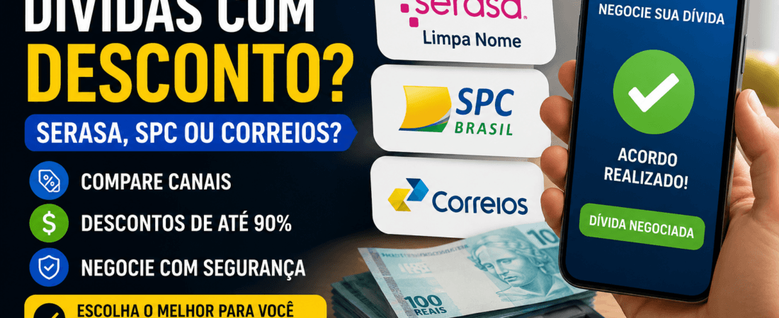 Onde Negociar Dívidas com Desconto: Serasa, SPC ou Correios? (Guia Completo)