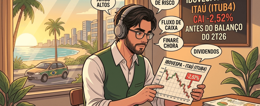 Ibovespa Hoje: Itaú (ITUB4) Cai -2,52% Antes do Balanço do 2T26
