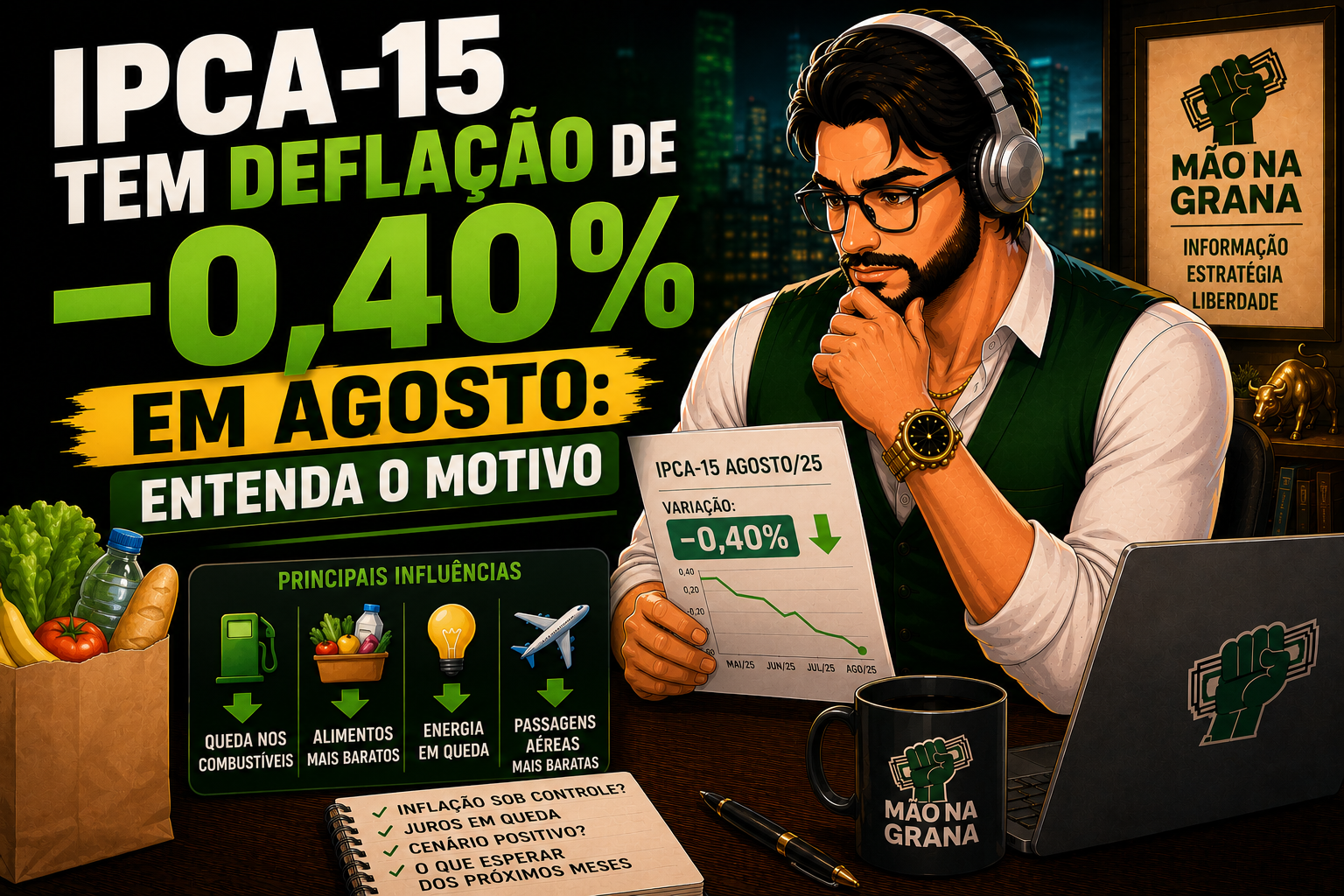 IPCA-15 Tem Deflação de -0,40% em Agosto: Entenda o Motivo