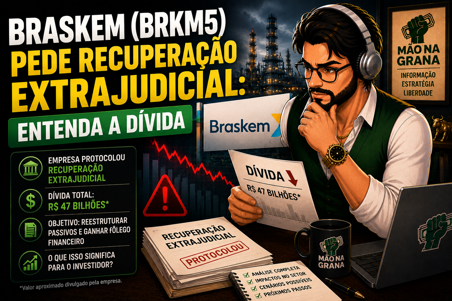 Braskem (BRKM5) Pede Recuperação Extrajudicial com Dívida de US$ 10,9 Bilhões
