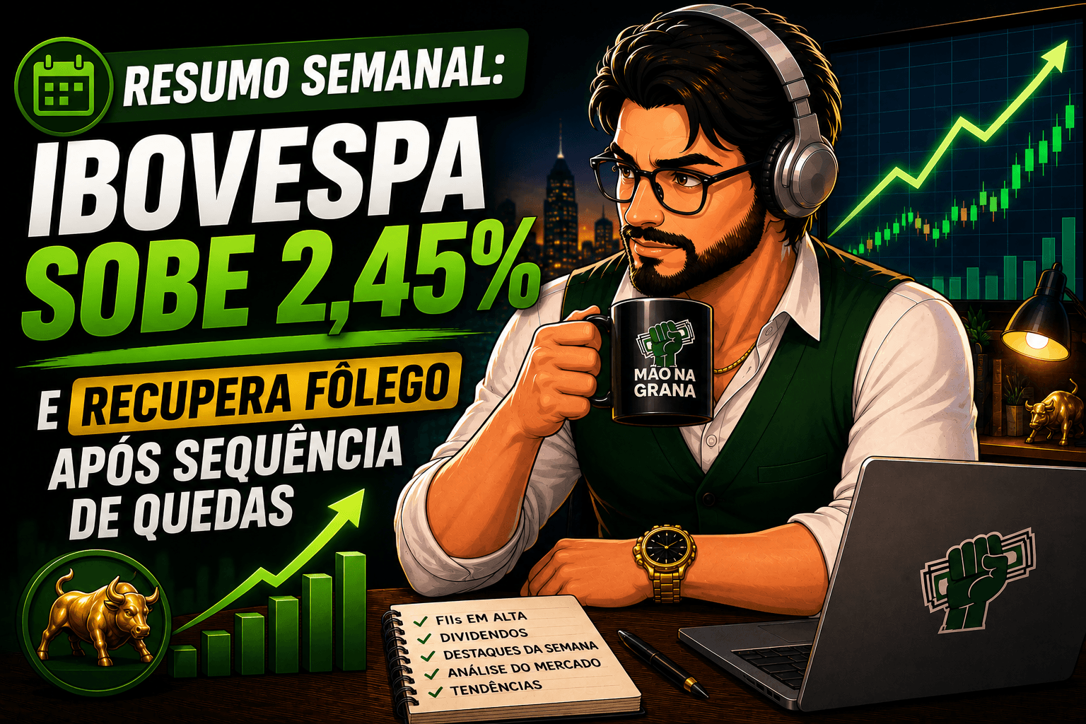 Resumo Semanal: Ibovespa Sobe 2,45% e Recupera Fôlego Após Sequência de Quedas