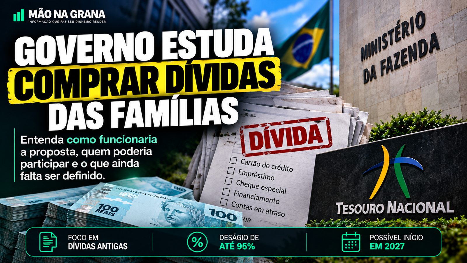 Governo estuda comprar dívidas antigas das famílias pelo Tesouro; entenda a proposta