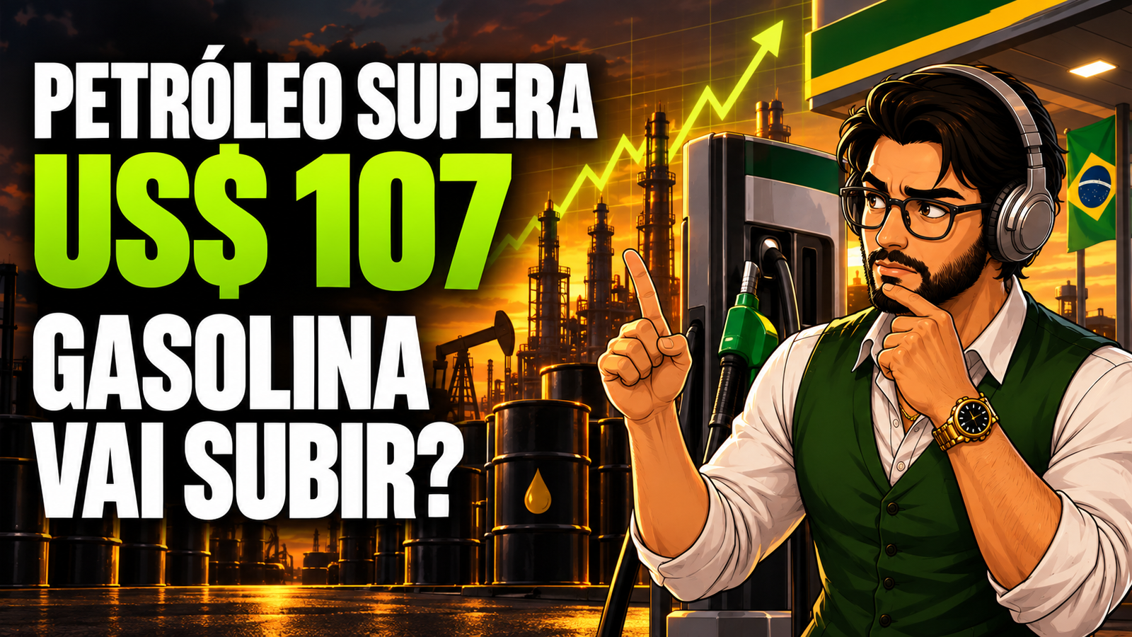 Petróleo supera US$ 107: a gasolina pode subir no Brasil?
