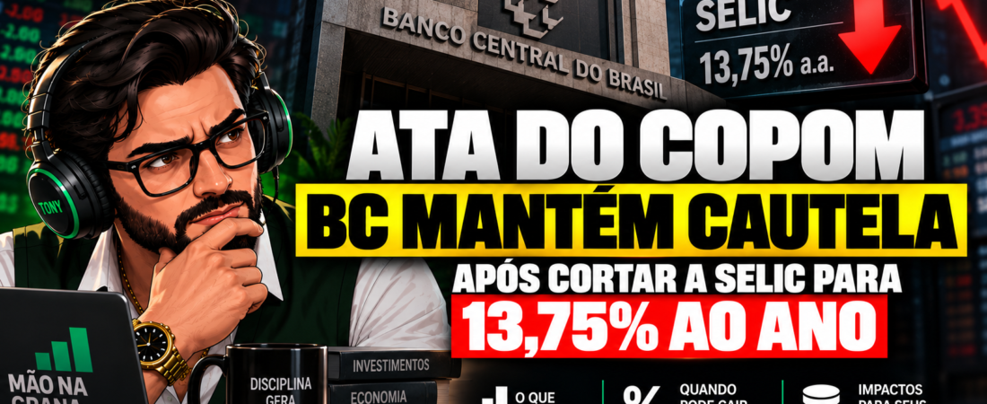 Ata do Copom: BC mantém cautela após cortar Selic para 13,75%