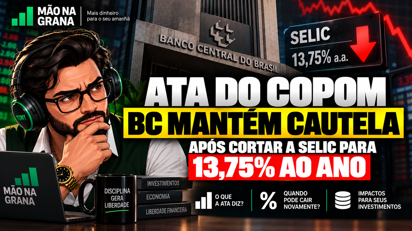 Ata do Copom: BC mantém cautela após cortar Selic para 13,75%