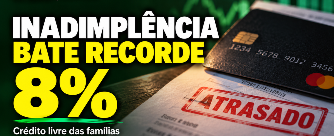 Inadimplência das famílias bate recorde e chega a 8%, mostra BC