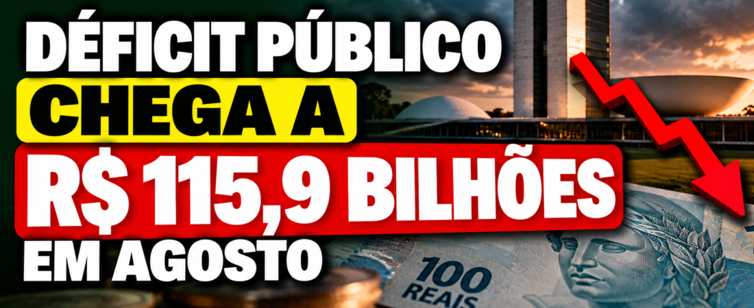Déficit público chega a R$ 115,9 bilhões em agosto com peso dos juros