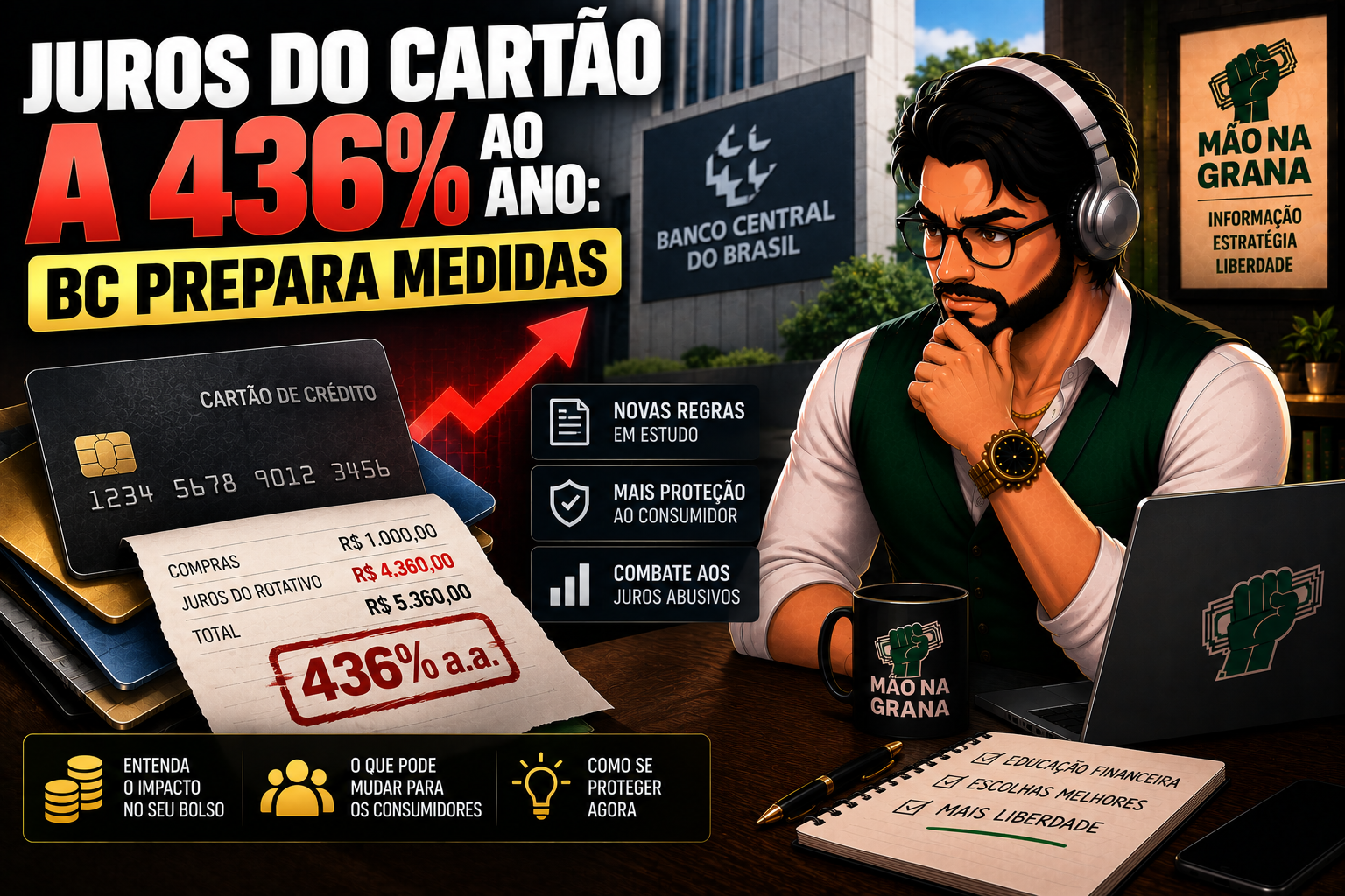 Juros do Cartão a 436% ao Ano: Banco Central Prepara Medidas Contra o Endividamento