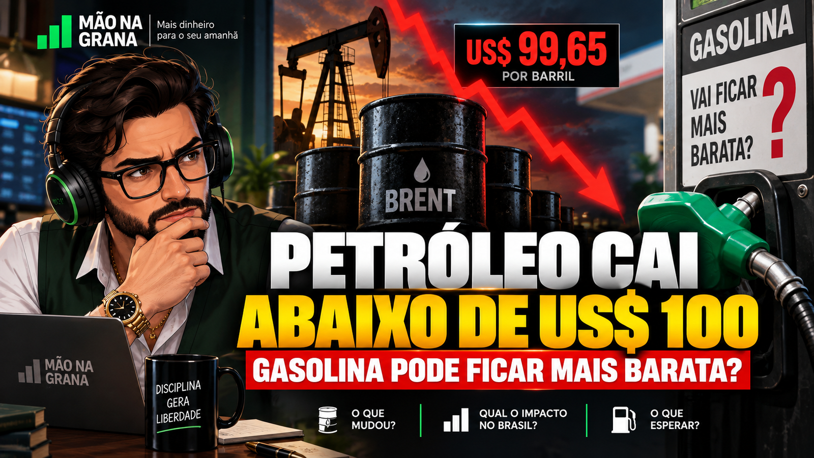 Petróleo cai abaixo de US$ 100: gasolina pode ficar mais barata?