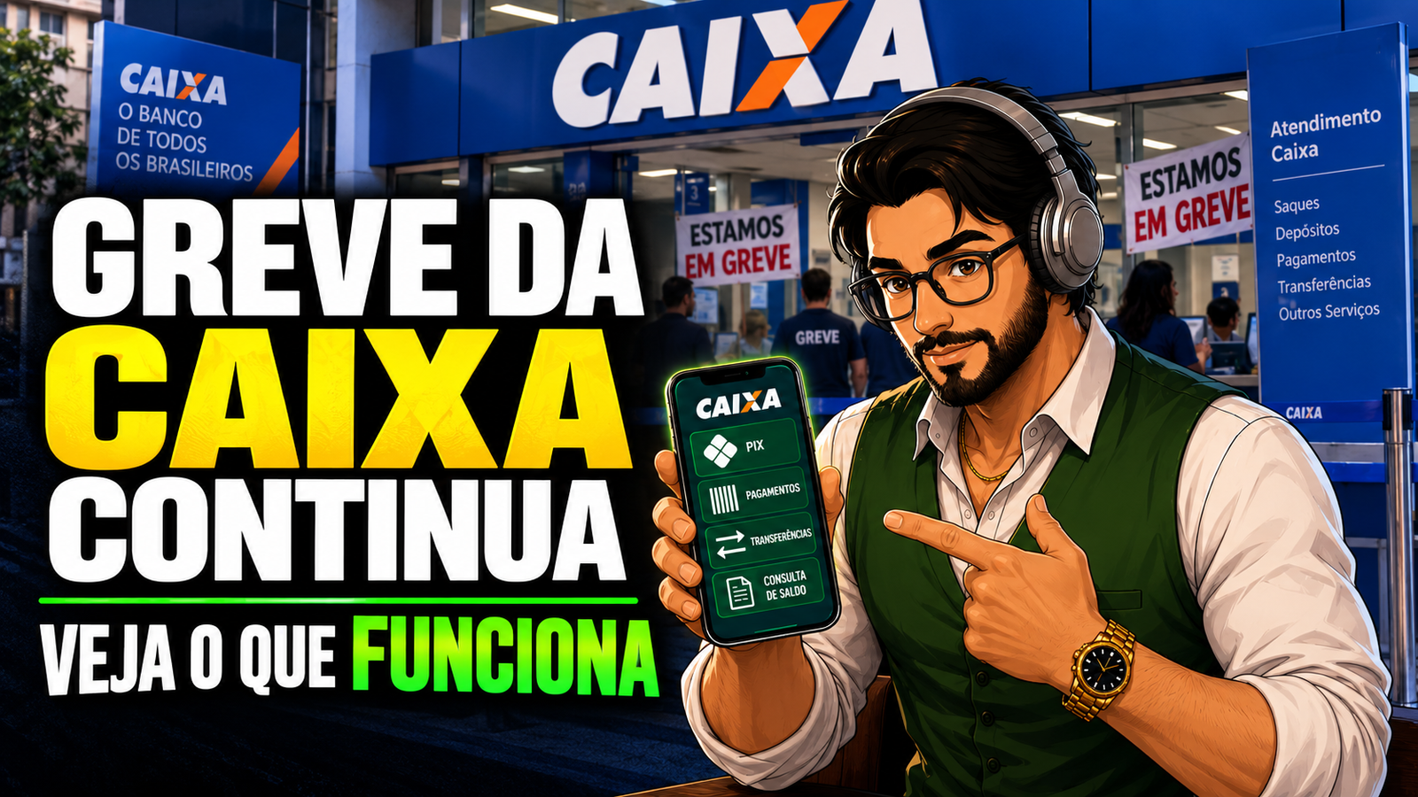 Greve da Caixa continua: veja quais serviços funcionam e o que muda