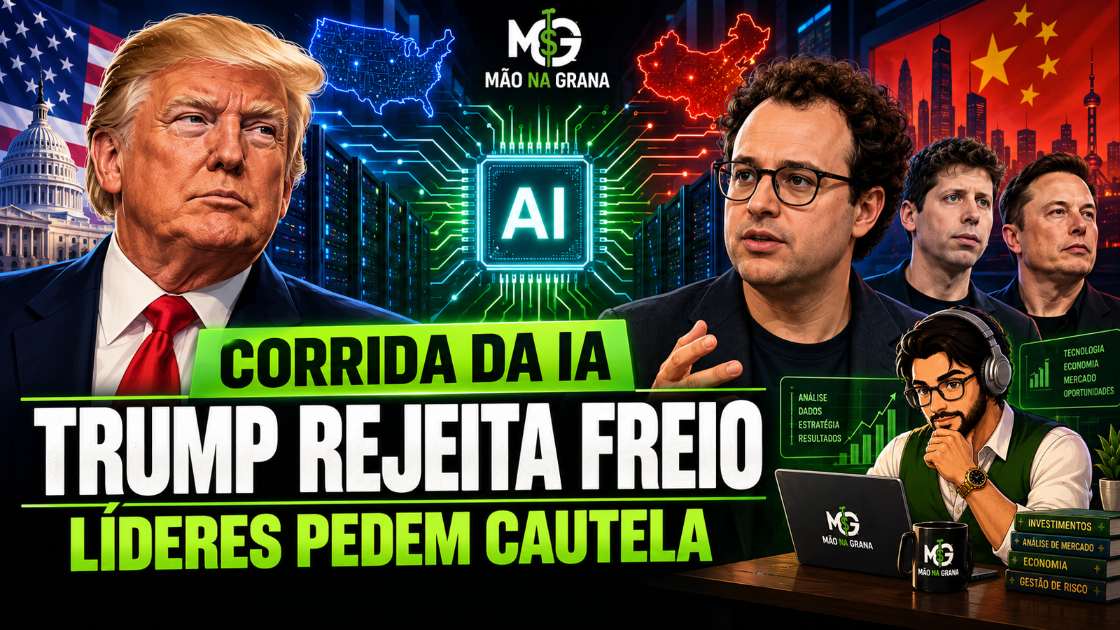 Trump rejeita freio na inteligência artificial enquanto líderes do setor pedem desaceleração