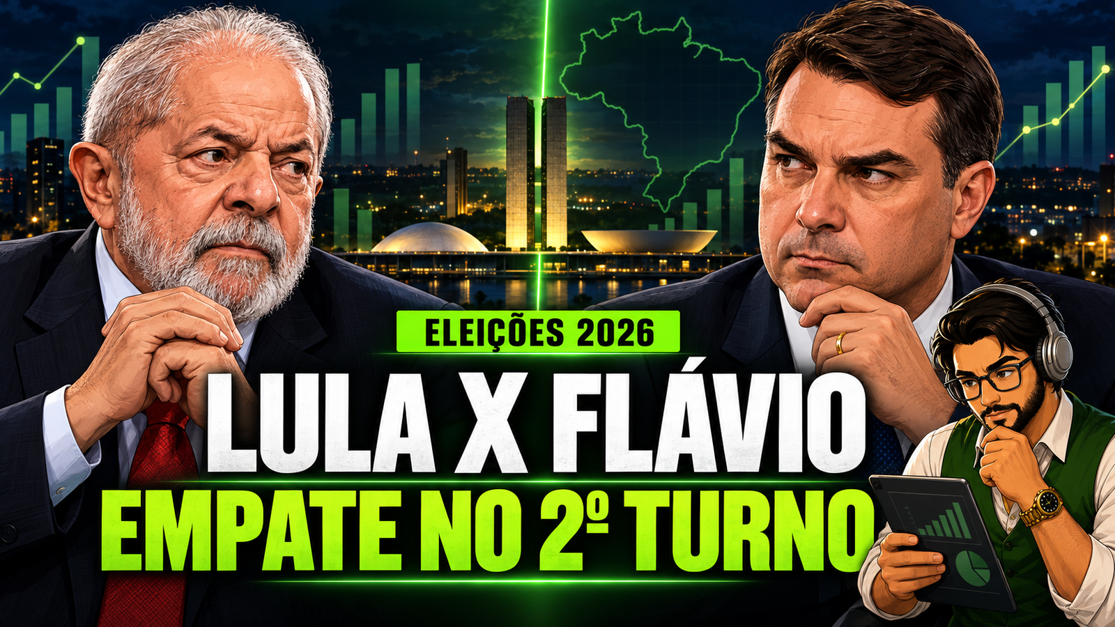Lula e Flávio Bolsonaro Empatam no 2º Turno, Mostram Pesquisas