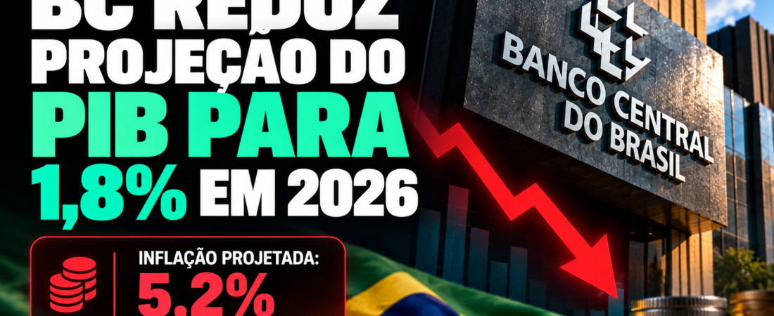 BC reduz projeção do PIB para 1,8% e vê inflação de 5,2% em 2026