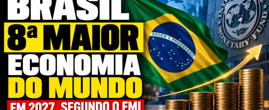 Brasil deve voltar a ser 8ª maior economia do mundo em 2027, prevê FMI
