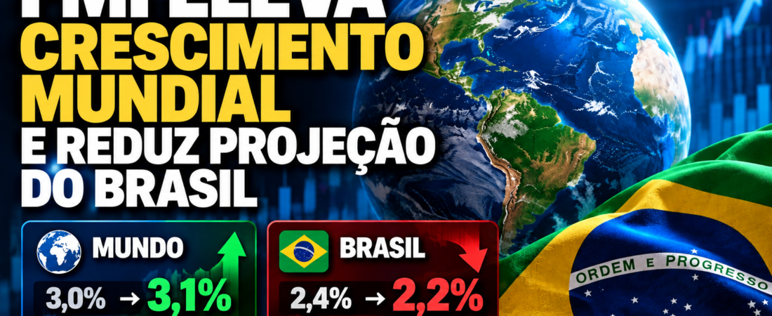 FMI eleva previsão de crescimento mundial, mas reduz projeção do PIB brasileiro