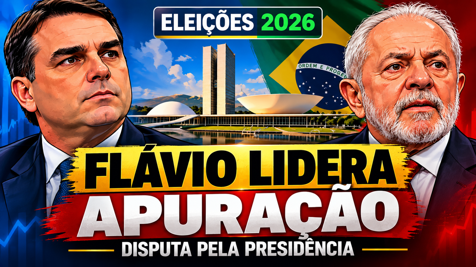 Flávio Bolsonaro lidera Lula na apuração para presidente nas Eleições 2026
