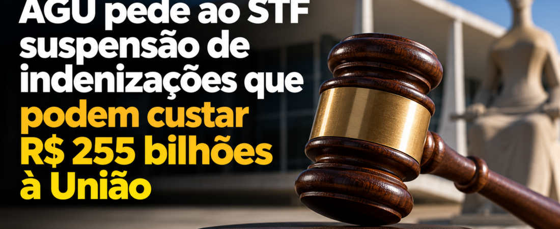 AGU pede ao STF suspensão de indenizações que podem custar R$ 255 bilhões à União